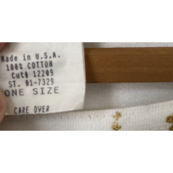 Vtg 90s FUN ART rodeo spatter tshirt oversize funky 3/4 slv sheriff womens OS - Picture 4 of 8